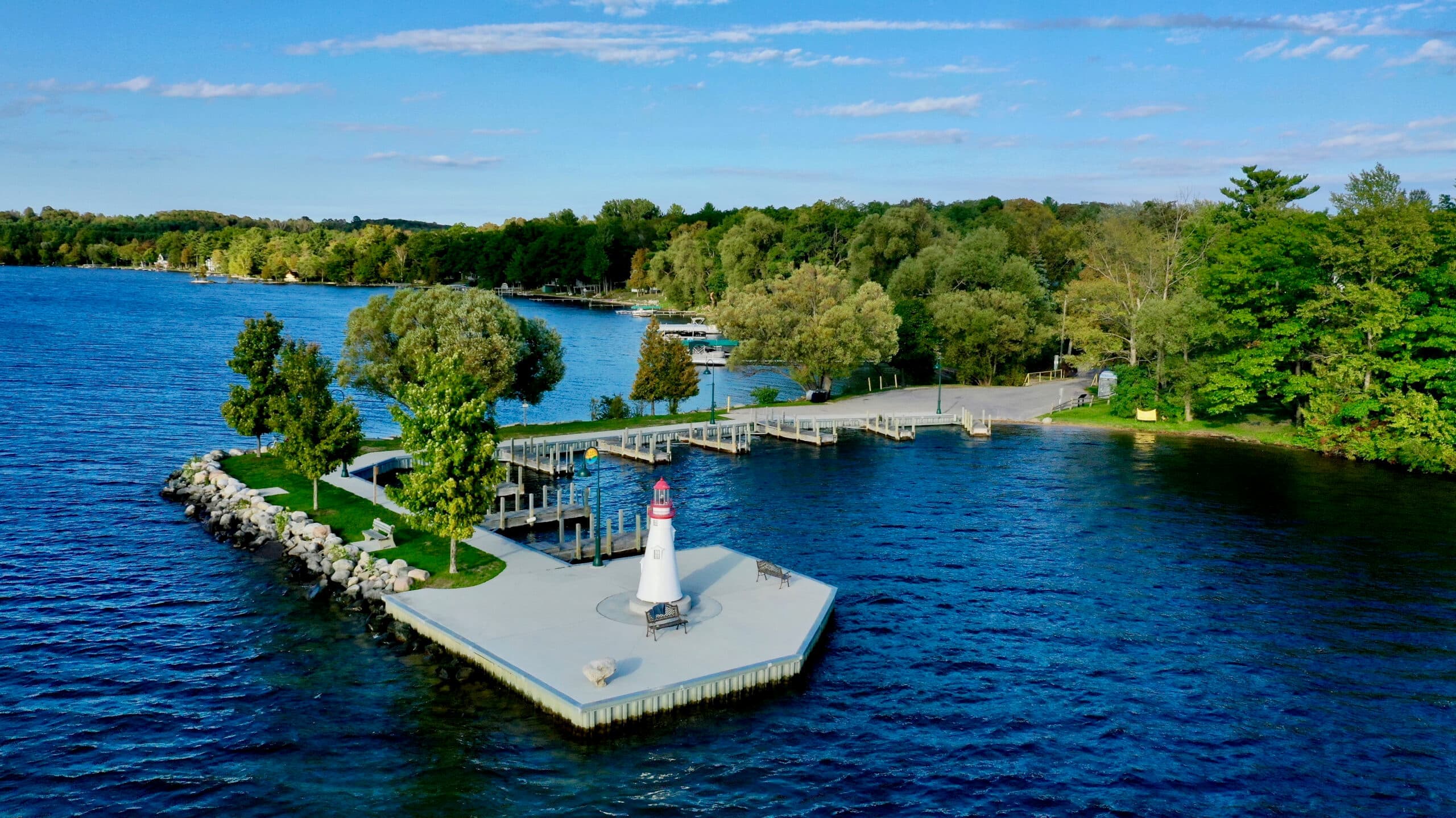 Overhead view of Torch Lake